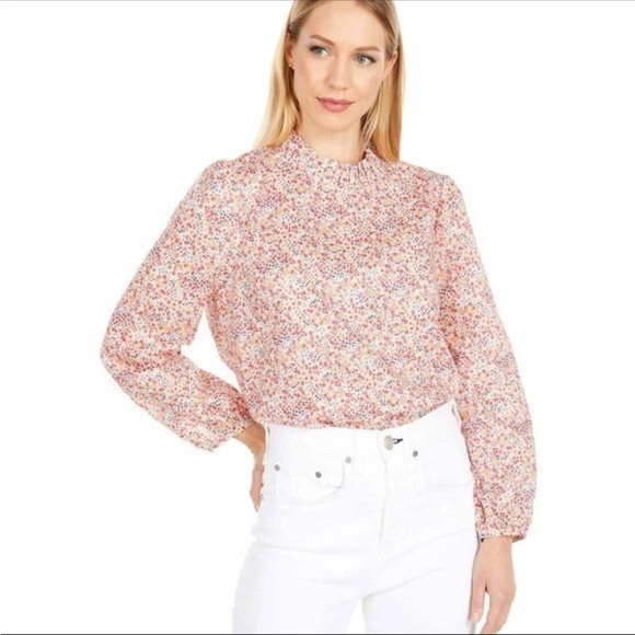 J. Crew Floral Print Women's Top high neck all
Over print long sleeve feminine - Picture 1 of 14